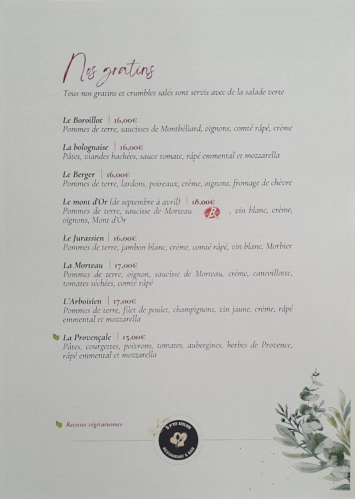 Ô p'tit atelier - Menu Image 1